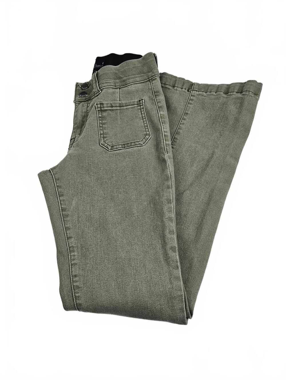 Indigo Poppy High Wasted Olive Green Jeans with Built In Tummy Control Size 4
